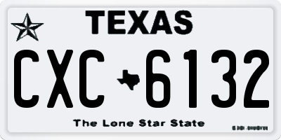 TX license plate CXC6132