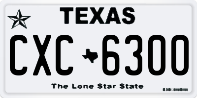 TX license plate CXC6300