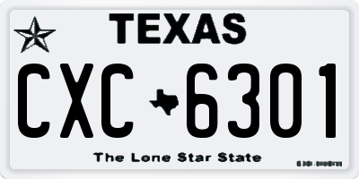 TX license plate CXC6301