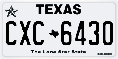 TX license plate CXC6430