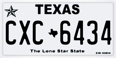 TX license plate CXC6434
