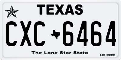 TX license plate CXC6464
