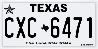 TX license plate CXC6471