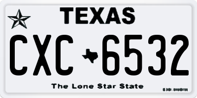 TX license plate CXC6532