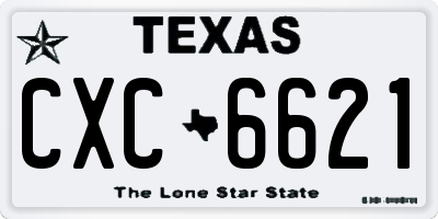 TX license plate CXC6621