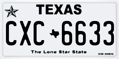 TX license plate CXC6633