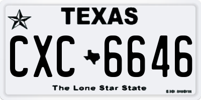 TX license plate CXC6646