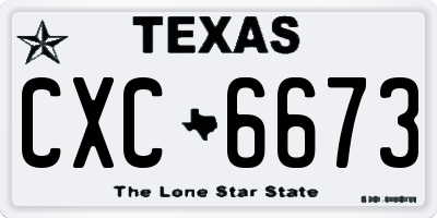 TX license plate CXC6673