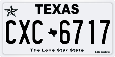 TX license plate CXC6717
