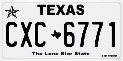 TX license plate CXC6771