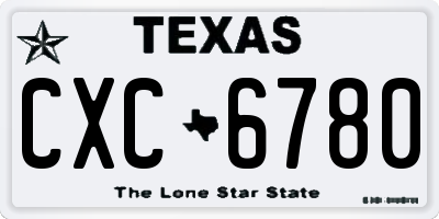 TX license plate CXC6780