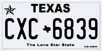 TX license plate CXC6839