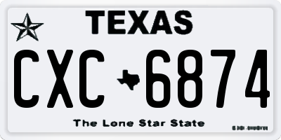 TX license plate CXC6874