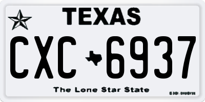 TX license plate CXC6937