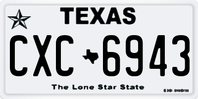 TX license plate CXC6943