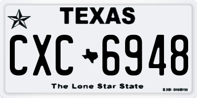 TX license plate CXC6948