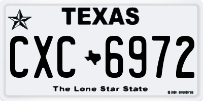 TX license plate CXC6972