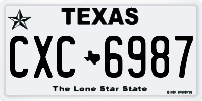 TX license plate CXC6987