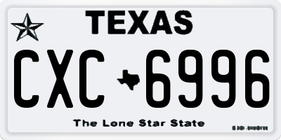 TX license plate CXC6996
