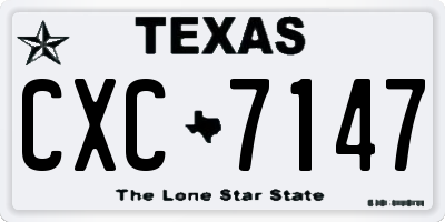 TX license plate CXC7147