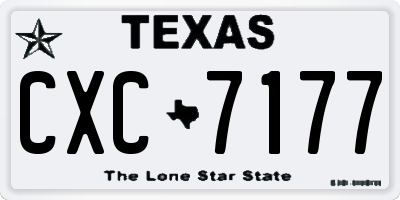 TX license plate CXC7177
