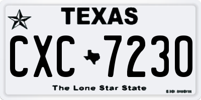TX license plate CXC7230