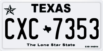 TX license plate CXC7353