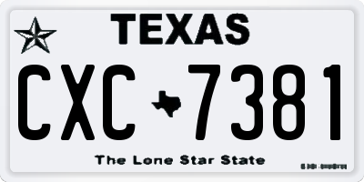 TX license plate CXC7381