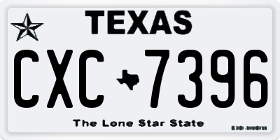TX license plate CXC7396