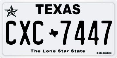 TX license plate CXC7447