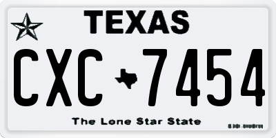 TX license plate CXC7454