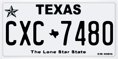 TX license plate CXC7480