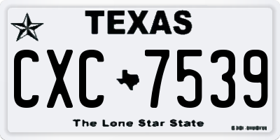 TX license plate CXC7539