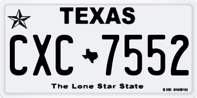 TX license plate CXC7552