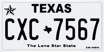 TX license plate CXC7567