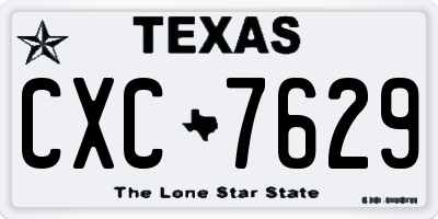 TX license plate CXC7629