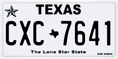 TX license plate CXC7641