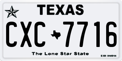 TX license plate CXC7716