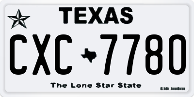 TX license plate CXC7780