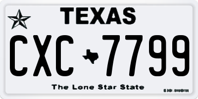TX license plate CXC7799