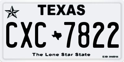 TX license plate CXC7822