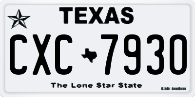 TX license plate CXC7930