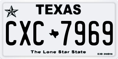 TX license plate CXC7969