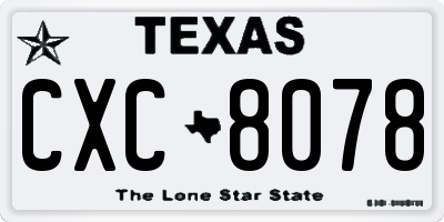 TX license plate CXC8078