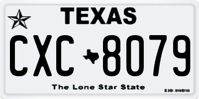 TX license plate CXC8079