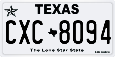 TX license plate CXC8094