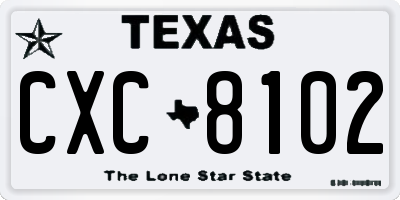 TX license plate CXC8102