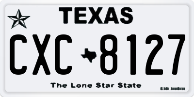TX license plate CXC8127