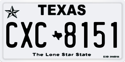 TX license plate CXC8151