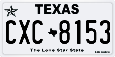 TX license plate CXC8153